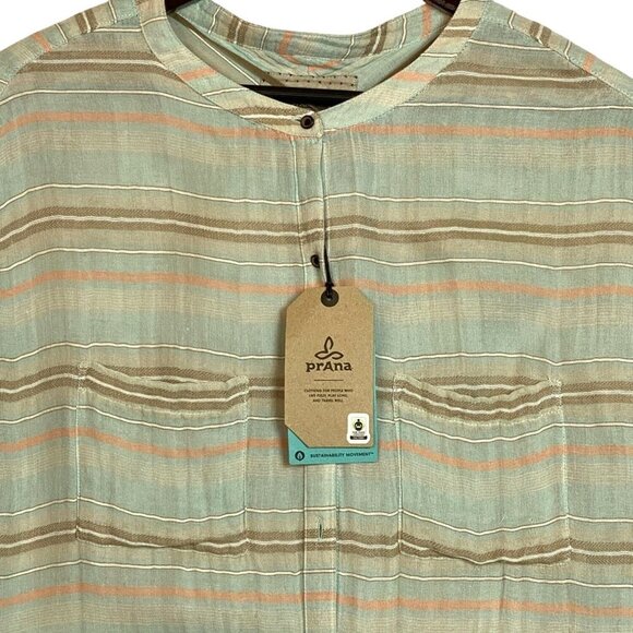 PrAna Buenos Dias Dress Iced Aqua Size L Fair Trade Sustainable Cotton Sleeveles - Picture 3 of 11